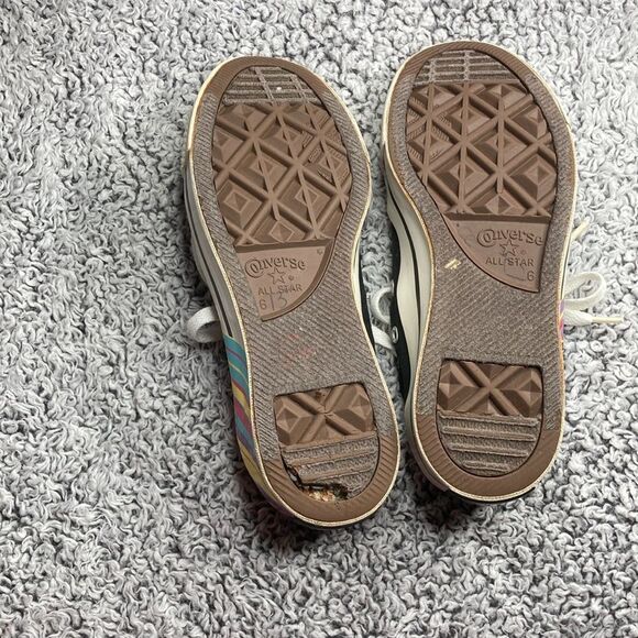 CONVERSE Chuck Taylor All Star M6/W8 Black White Rainbow Low Sneakers - Picture 5 of 12